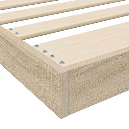 vidaXL Floor Bed Frame Sonoma 75 x 190 cm Engineered Wood