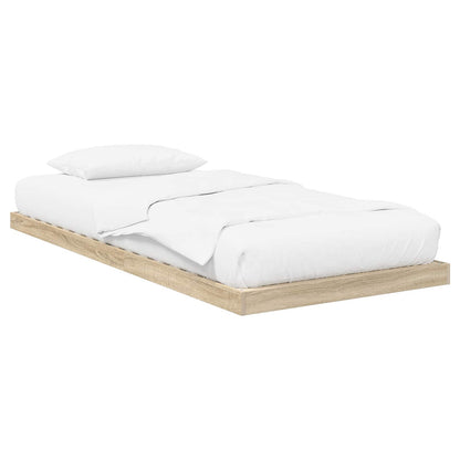 vidaXL Floor Bed Frame Sonoma 75 x 190 cm Engineered Wood