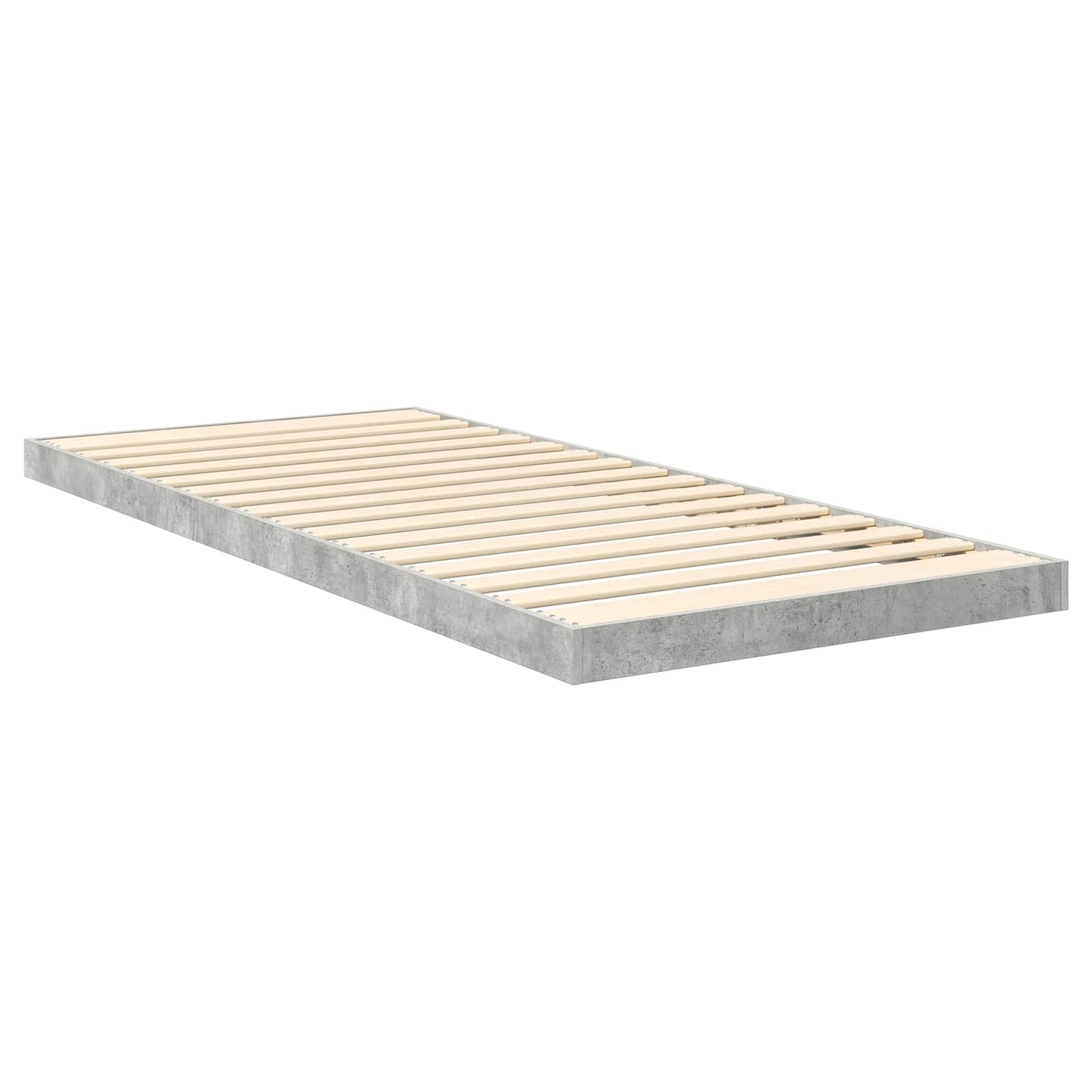 vidaXL Floor Bed Frame Concrete Grey 90 x 190 cm Engineered Wood