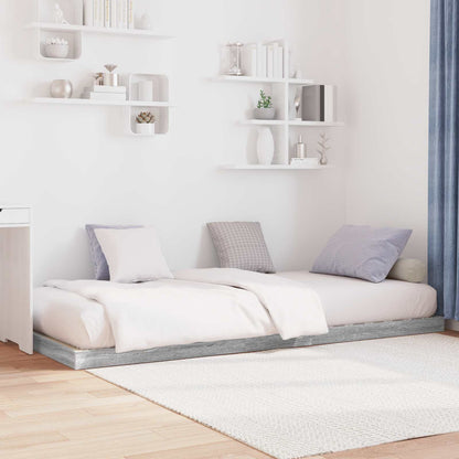 vidaXL Floor Bed Frame Grey Sonoma 90 x 190 cm Engineered Wood