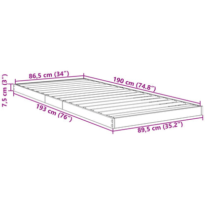 vidaXL Floor Bed Frame Grey Sonoma 90 x 190 cm Engineered Wood