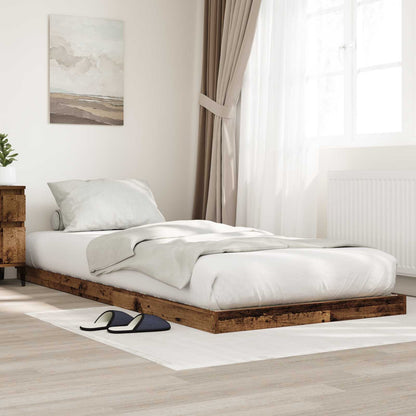 vidaXL Floor Bed Frame Old Wood 90 x 190 cm Engineered Wood