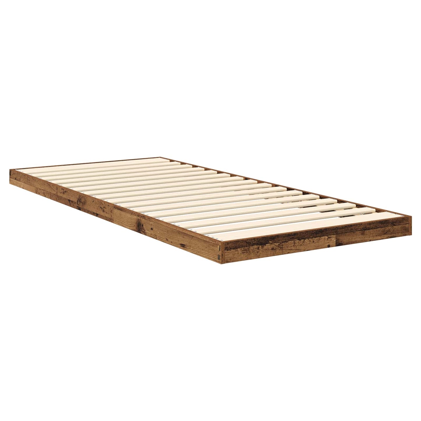 vidaXL Floor Bed Frame Old Wood 90 x 190 cm Engineered Wood