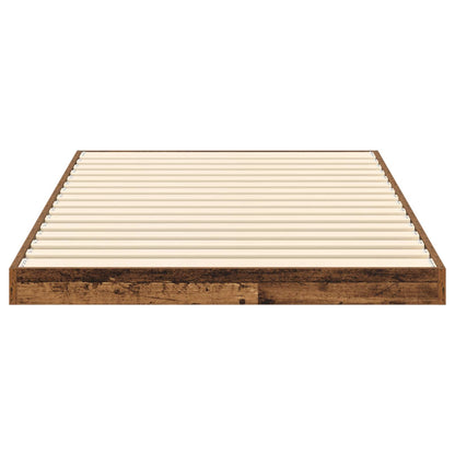vidaXL Floor Bed Frame Old Wood 90 x 190 cm Engineered Wood
