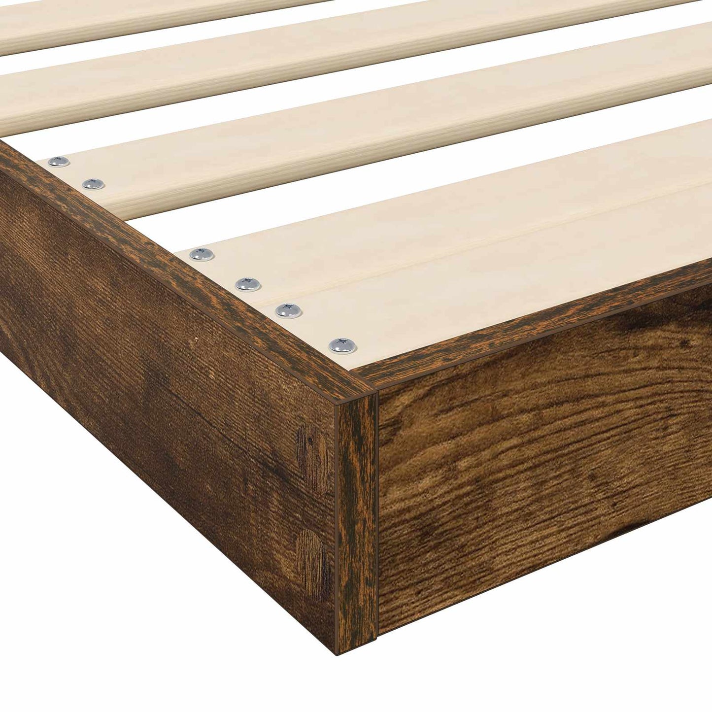 vidaXL Floor Bed Frame Smoked Oak 80 x 200 cm Engineered Wood