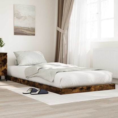 vidaXL Floor Bed Frame Smoked Oak 80 x 200 cm Engineered Wood