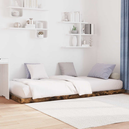 vidaXL Floor Bed Frame Smoked Oak 80 x 200 cm Engineered Wood
