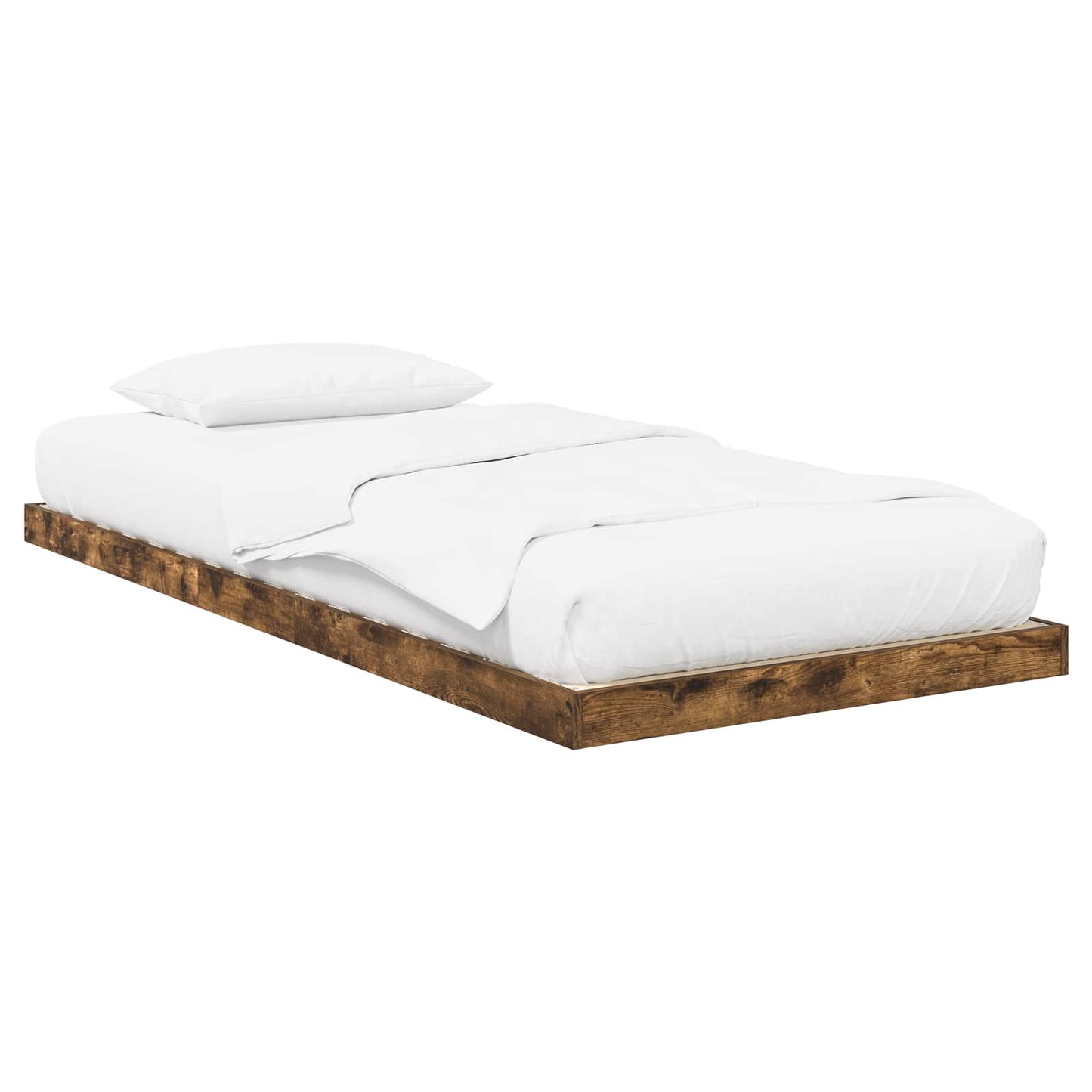 vidaXL Floor Bed Frame Smoked Oak 80 x 200 cm Engineered Wood