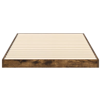 vidaXL Floor Bed Frame Smoked Oak 80 x 200 cm Engineered Wood