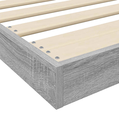 vidaXL Floor Bed Frame Grey Sonoma 80 x 200 cm Engineered Wood