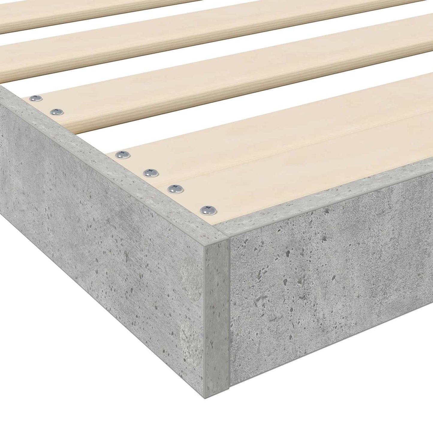 vidaXL Floor Bed Frame Concrete Grey 90 x 200 cm Engineered Wood