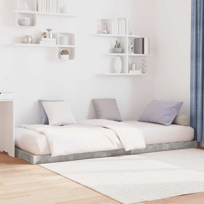 vidaXL Floor Bed Frame Concrete Grey 90 x 200 cm Engineered Wood
