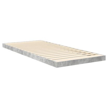 vidaXL Floor Bed Frame Concrete Grey 90 x 200 cm Engineered Wood