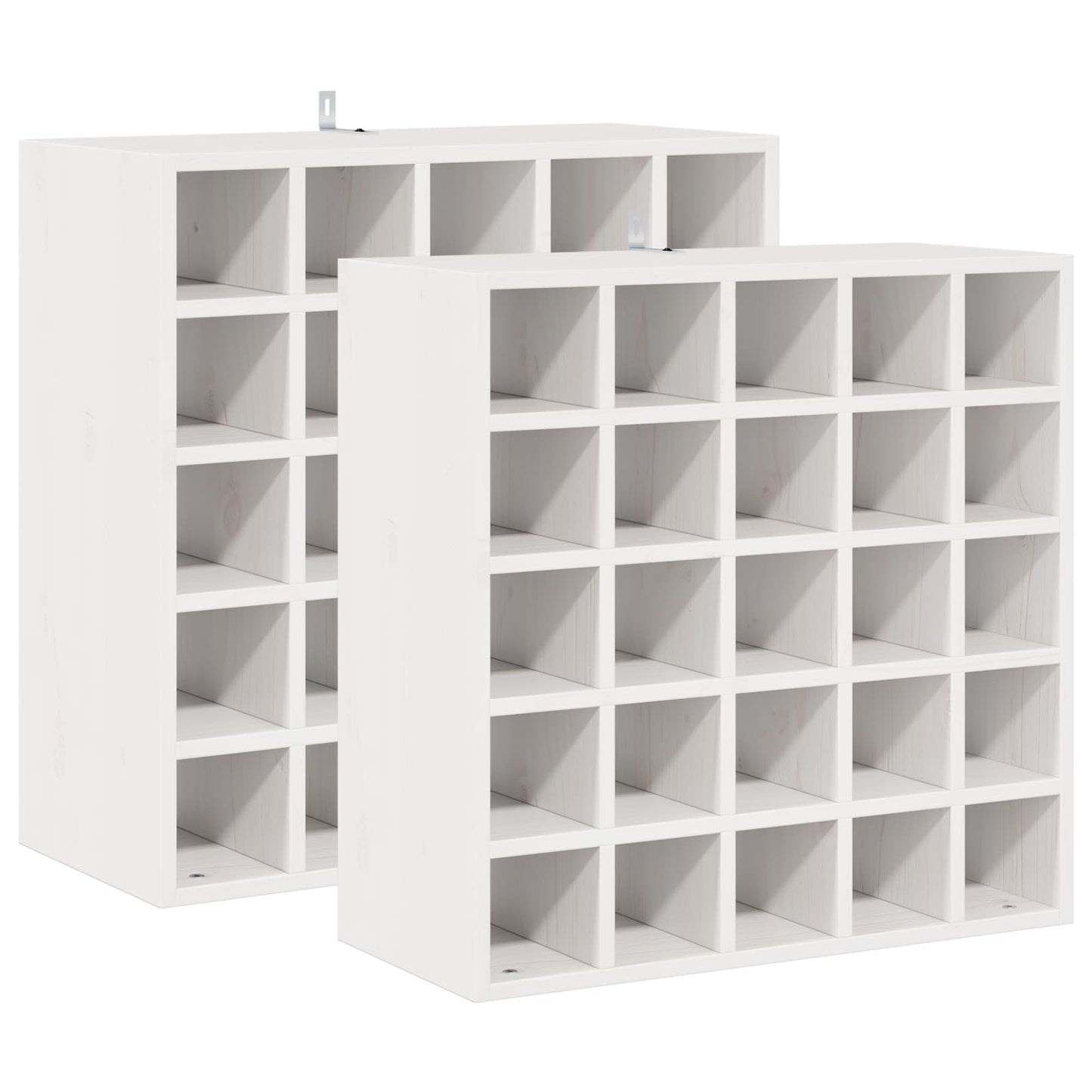 vidaXL Wine Rack 2 pcs White 56 x 25 x 56 cm Solid Pine Wood