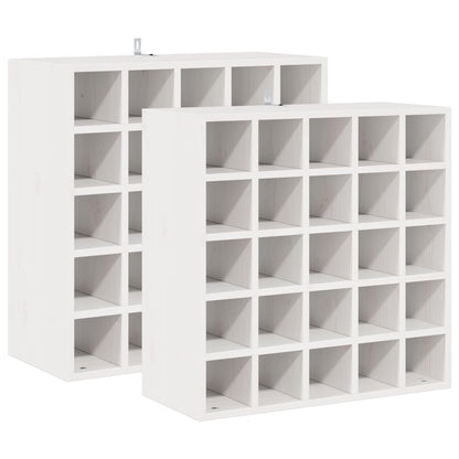 vidaXL Wine Rack 2 pcs White 56 x 25 x 56 cm Solid Pine Wood