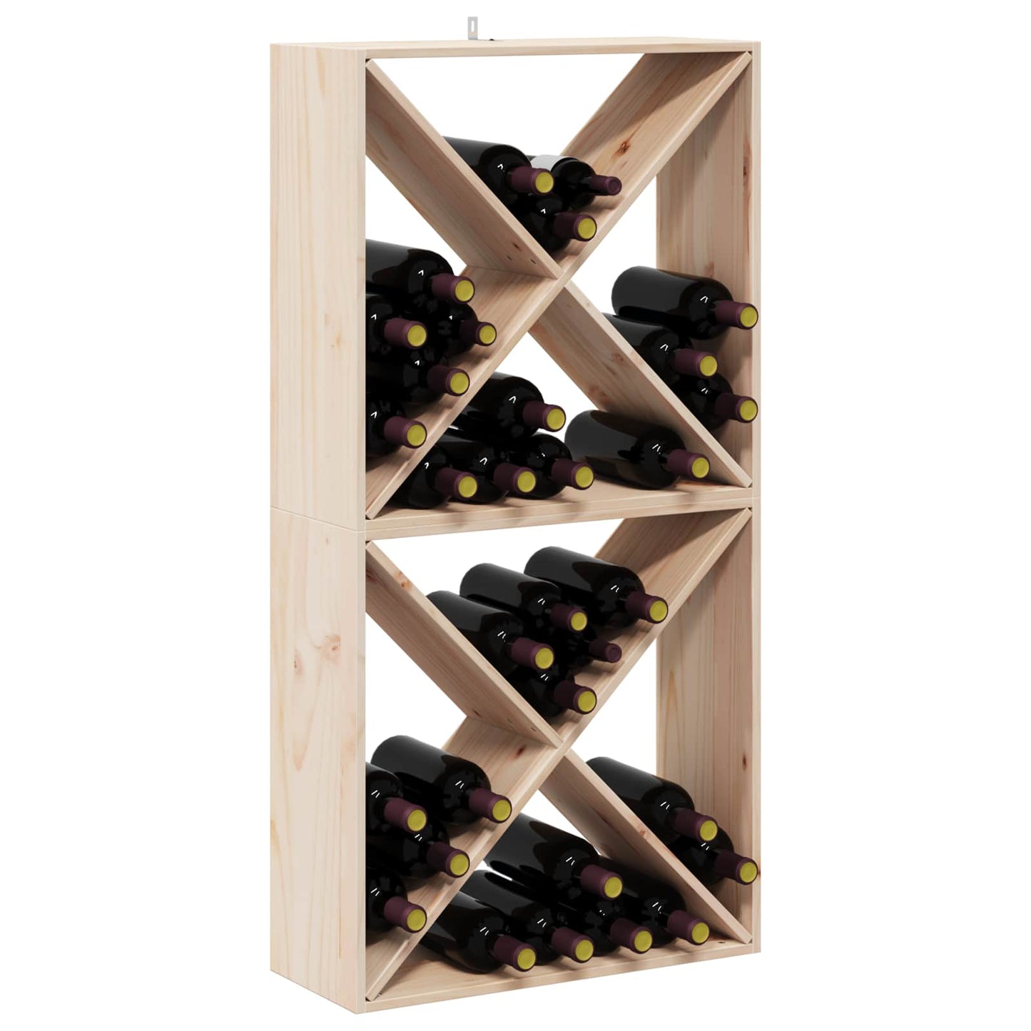 vidaXL Wine Rack 2 pcs Natural 62 x 25 x 62 cm Solid Pine Wood