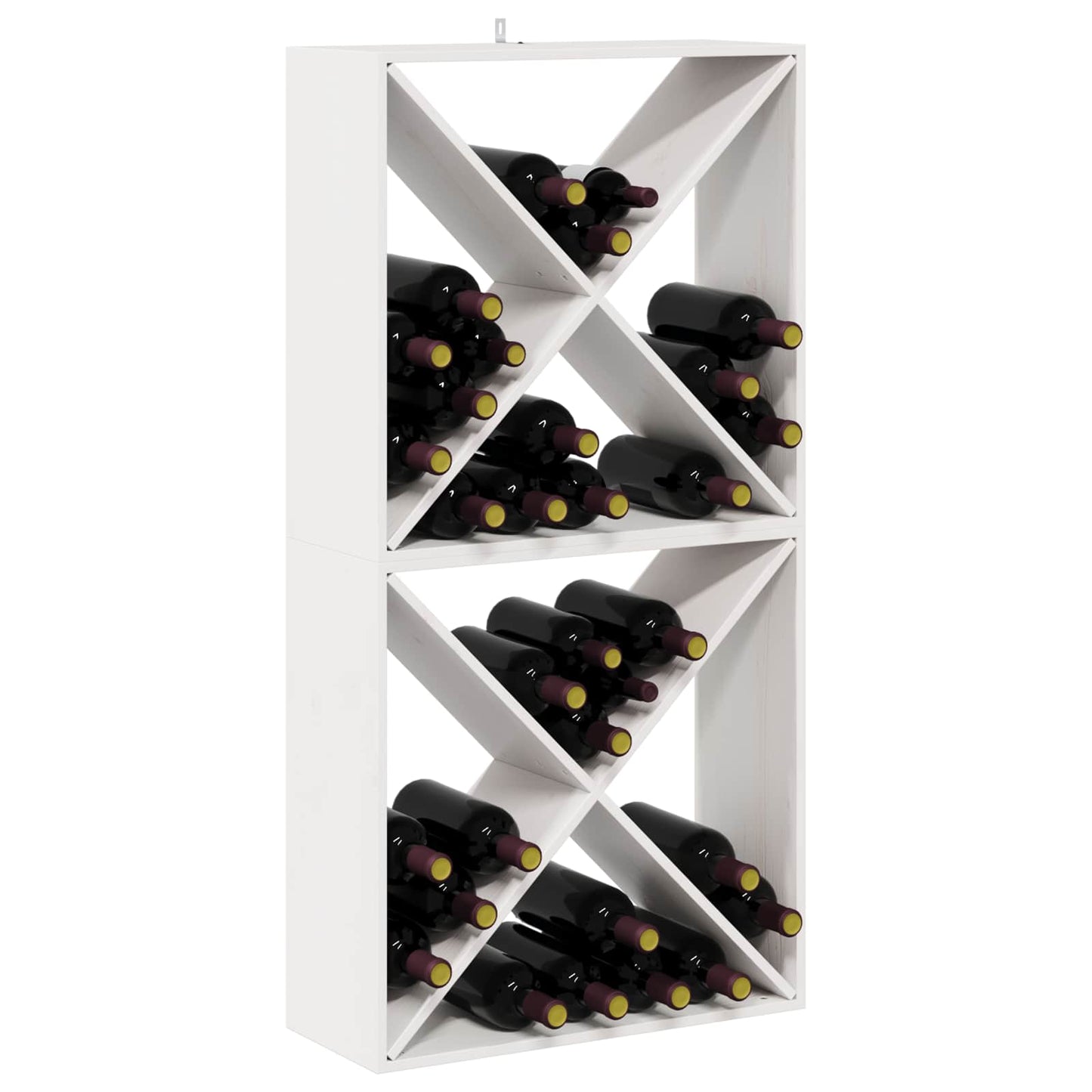 vidaXL Wine Rack 2 pcs White 62 x 25 x 62 cm Solid Pine Wood