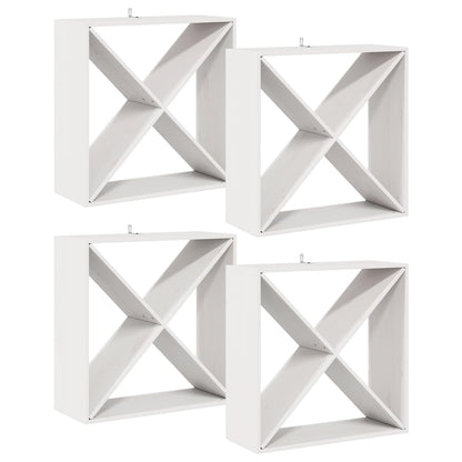 vidaXL Wine Rack 4 pcs White 62 x 25 x 62 cm Solid Pine Wood
