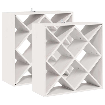 vidaXL Wine Rack 2 pcs White 62 x 25 x 62 cm Solid Pine Wood