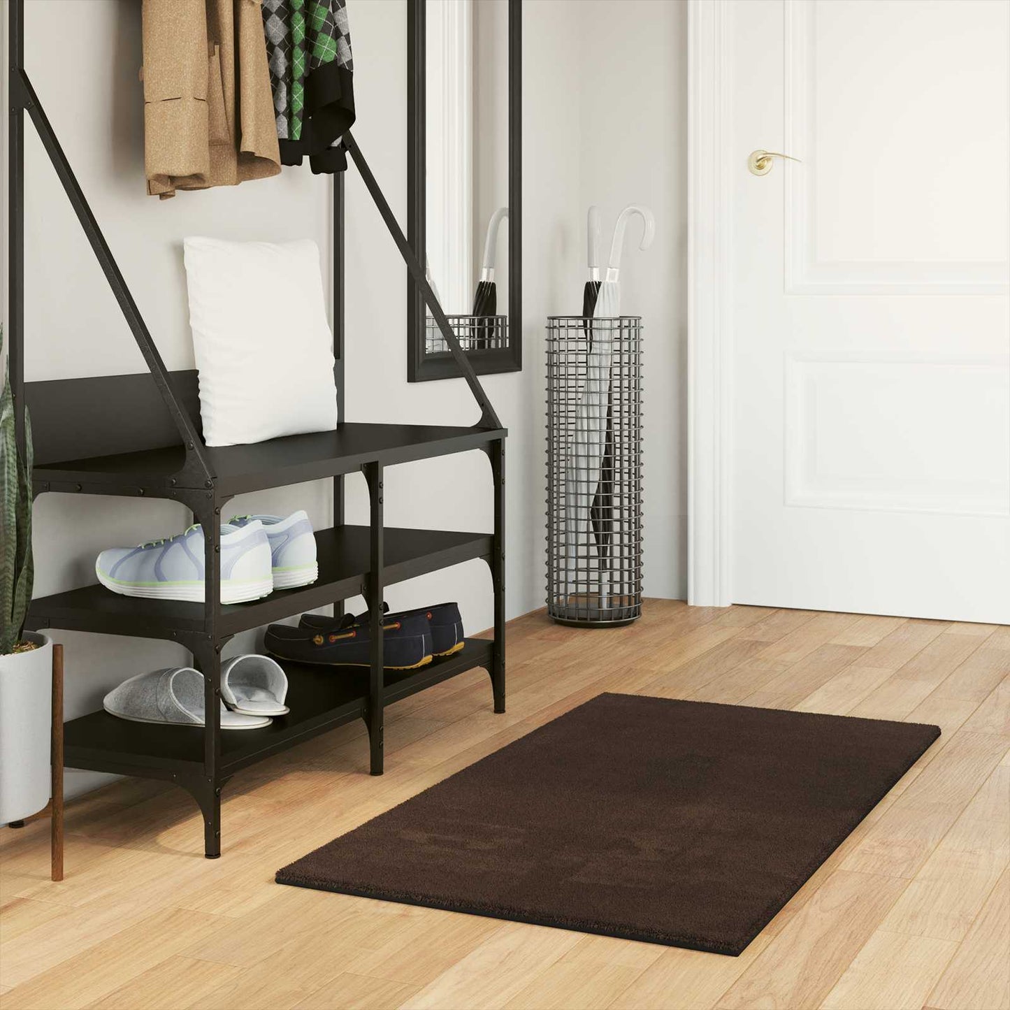 vidaXL Medium Pile Soft and Washable Rug HUARTE Brown 60 x 110 cm