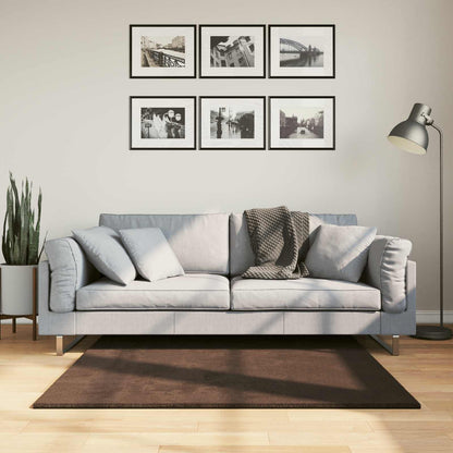 vidaXL Medium Pile Soft and Washable Rug HUARTE Brown 120 x 120 cm