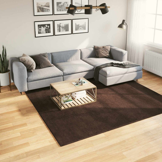 vidaXL Medium Pile Soft and Washable Rug HUARTE Brown 240 x 240 cm