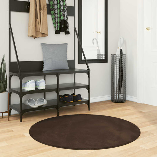vidaXL Medium Pile Soft and Washable Rug HUARTE Brown Ø 100 CM