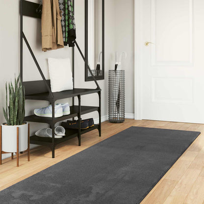 vidaXL Medium Pile Soft and Washable Rug HUARTE Anthracite 80 x 750 cm