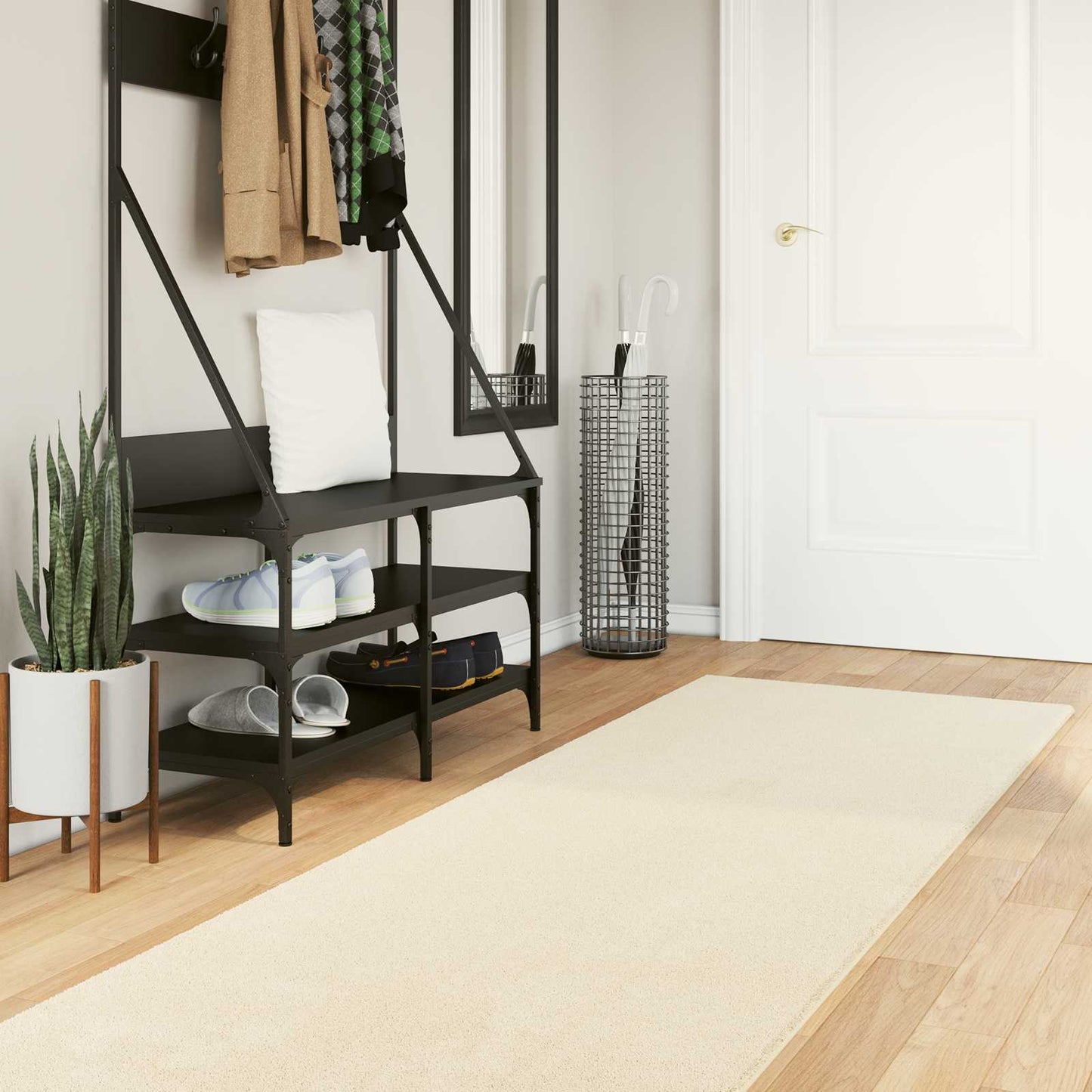 vidaXL Medium Pile Soft and Washable Rug HUARTE Cream 80 x 300 cm