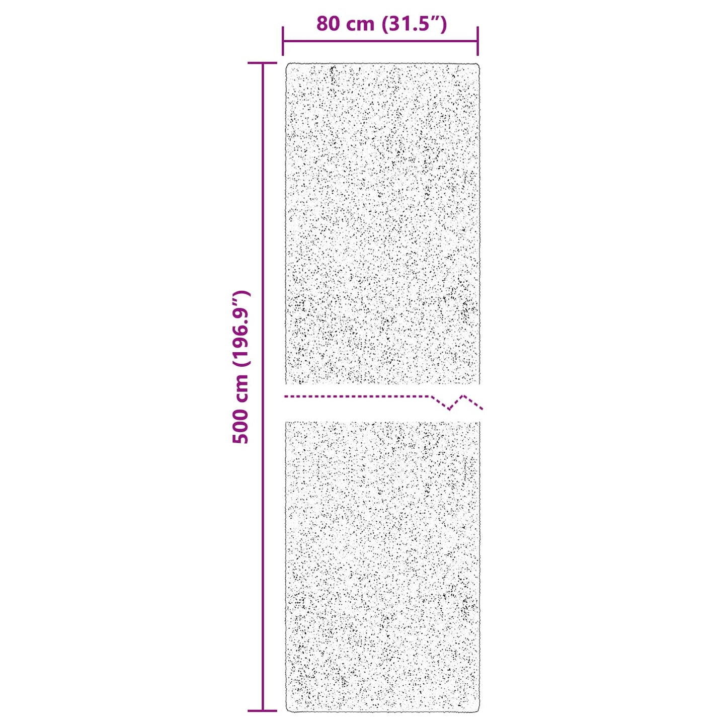 vidaXL Medium Pile Soft and Washable Rug HUARTE Grey 80 x 500 cm