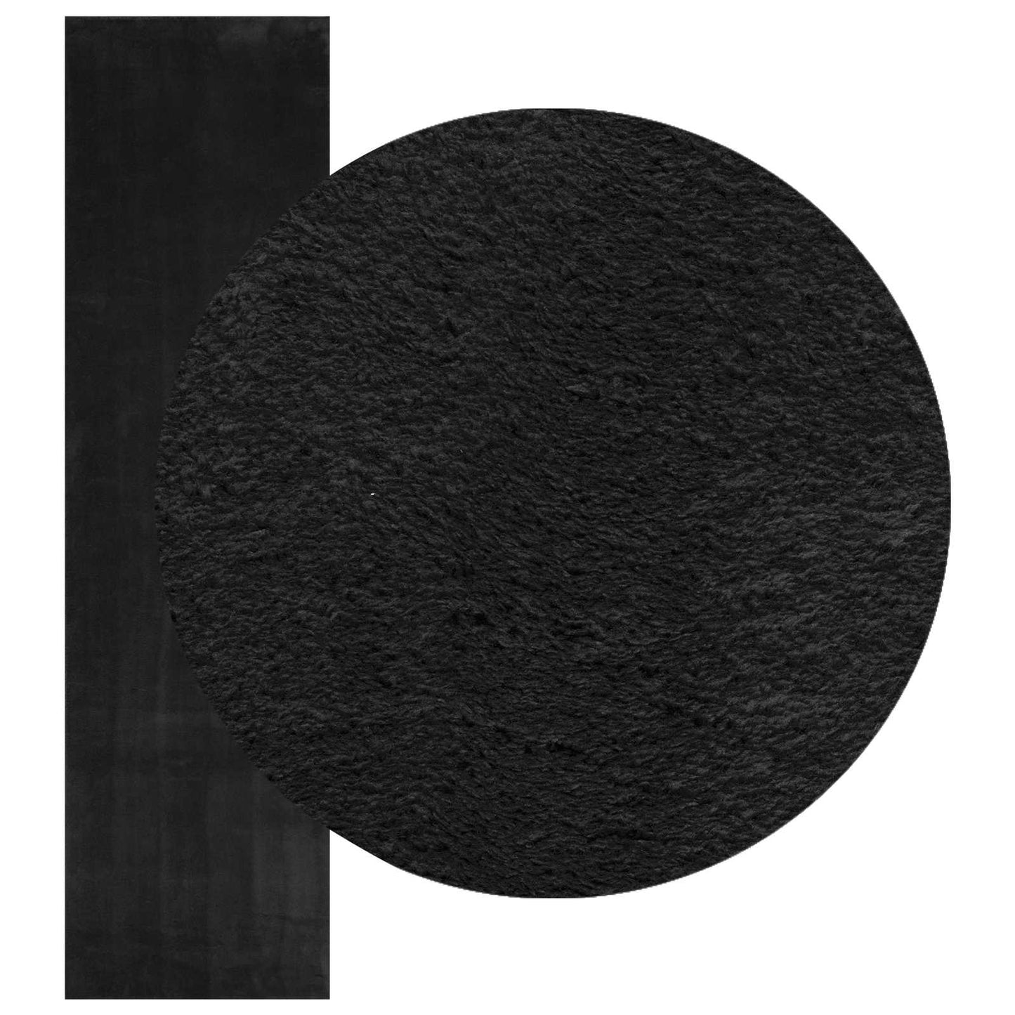 vidaXL Medium Pile Soft and Washable Rug HUARTE Black 300 x 80 cm