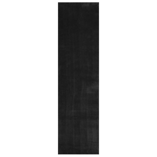 vidaXL Medium Pile Soft and Washable Rug HUARTE Black 500 x 80 cm