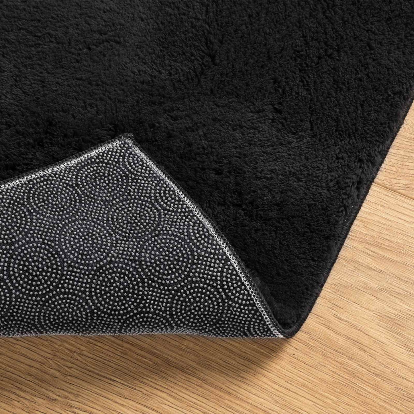 vidaXL Medium Pile Soft and Washable Rug HUARTE Black 1000 x 80 cm