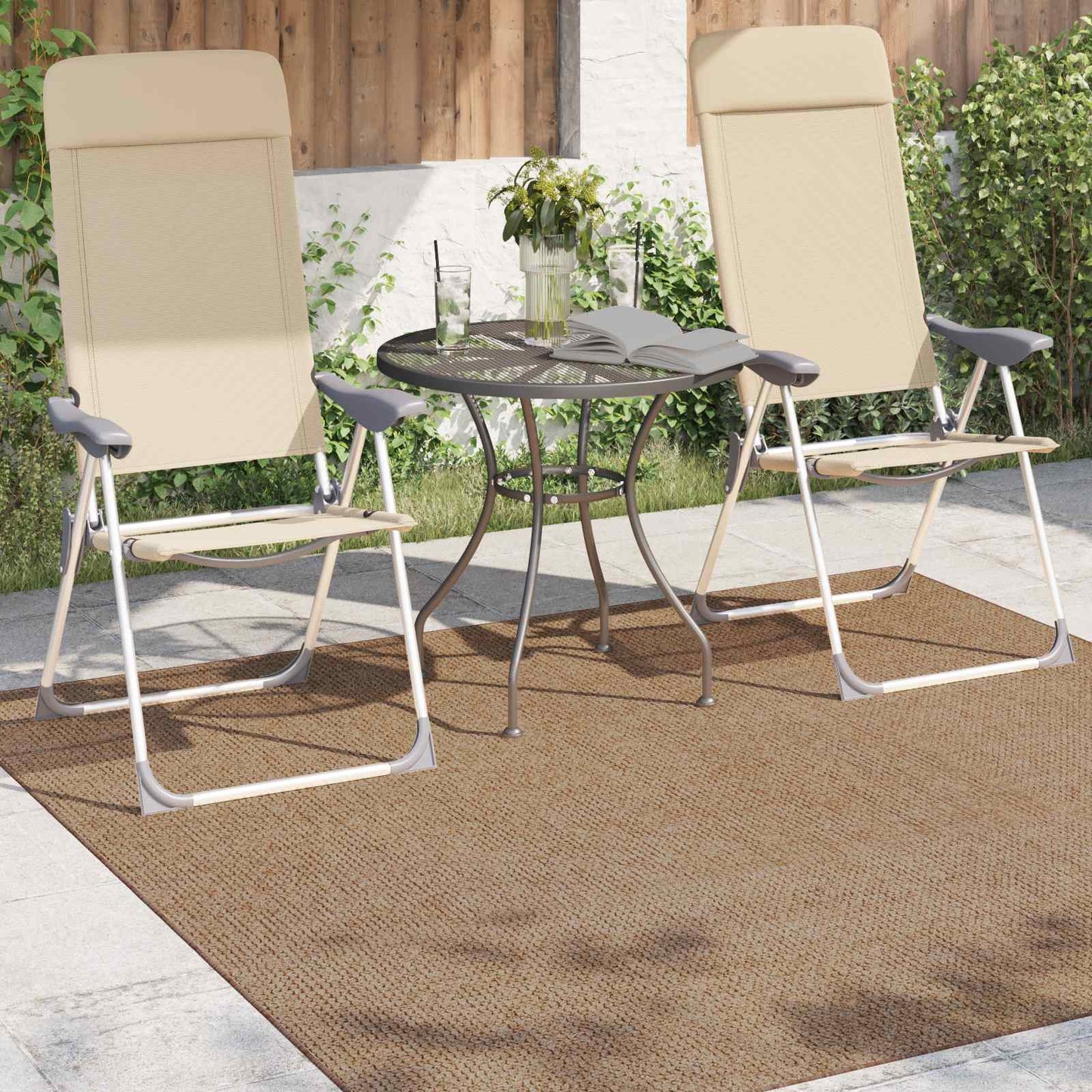 vidaXL Area Rugs Square AGIRA Natural 120 x 120 cm Polyester