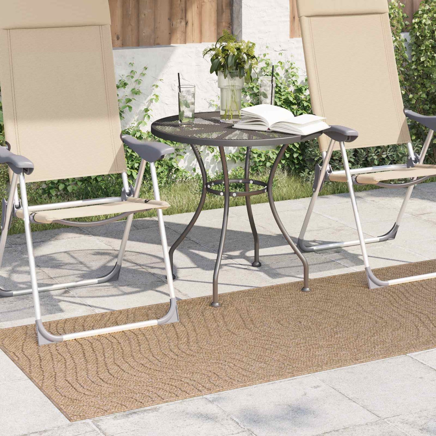 vidaXL Area Rugs Moire Rectangular AGIRA Natural 150 x 80 cm Polyester
