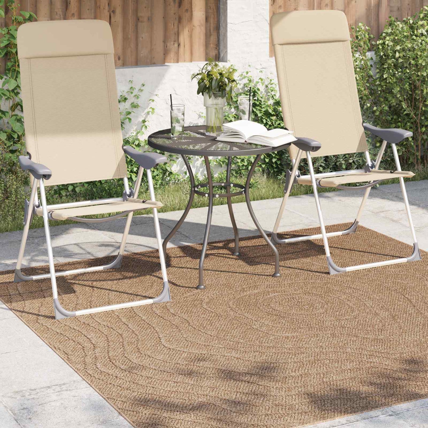 vidaXL Area Rugs Moire Square AGIRA Natural 200 x 200 cm Polyester