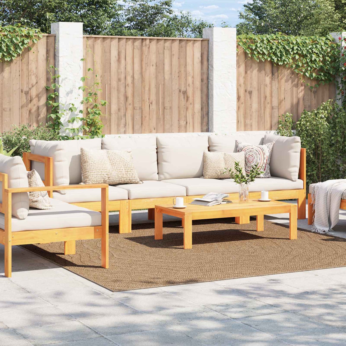 vidaXL Area Rugs Moire Square AGIRA Natural 240 x 240 cm Polyester