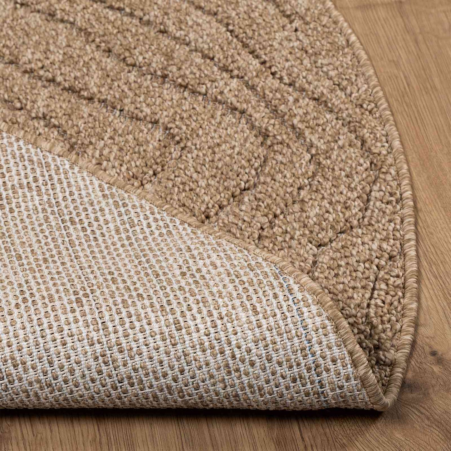 vidaXL Area Rugs Round Moire AGIRA Natural Ø 160 CM Polyester