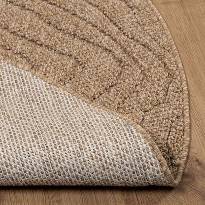 vidaXL Area Rugs Round Moire AGIRA Natural Ø 160 CM Polyester