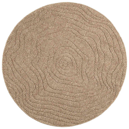 vidaXL Area Rugs Round Moire AGIRA Natural Ø 160 CM Polyester