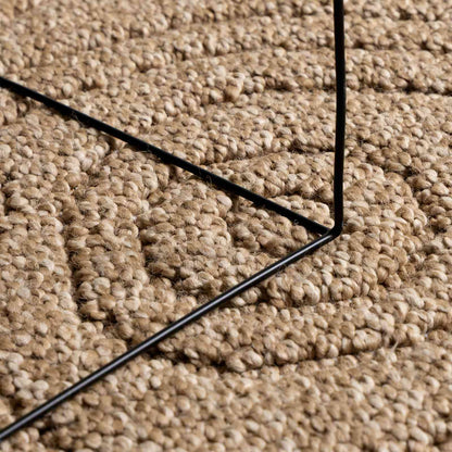 vidaXL Area Rugs Round Moire AGIRA Natural Ø 200 CM Polyester