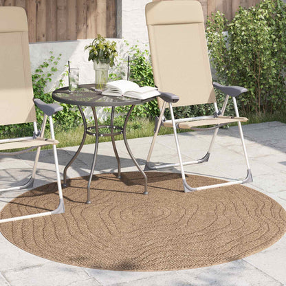 vidaXL Area Rugs Round Moire AGIRA Natural Ø 200 CM Polyester