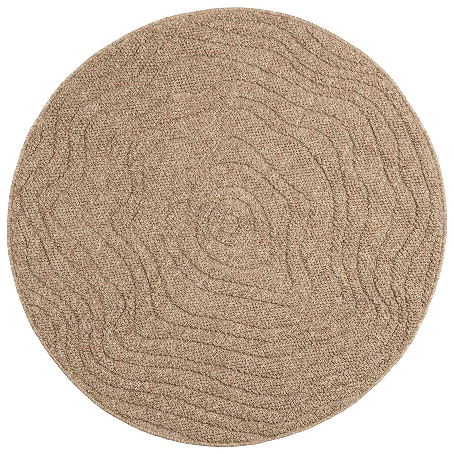 vidaXL Area Rugs Round Moire AGIRA Natural Ø 200 CM Polyester