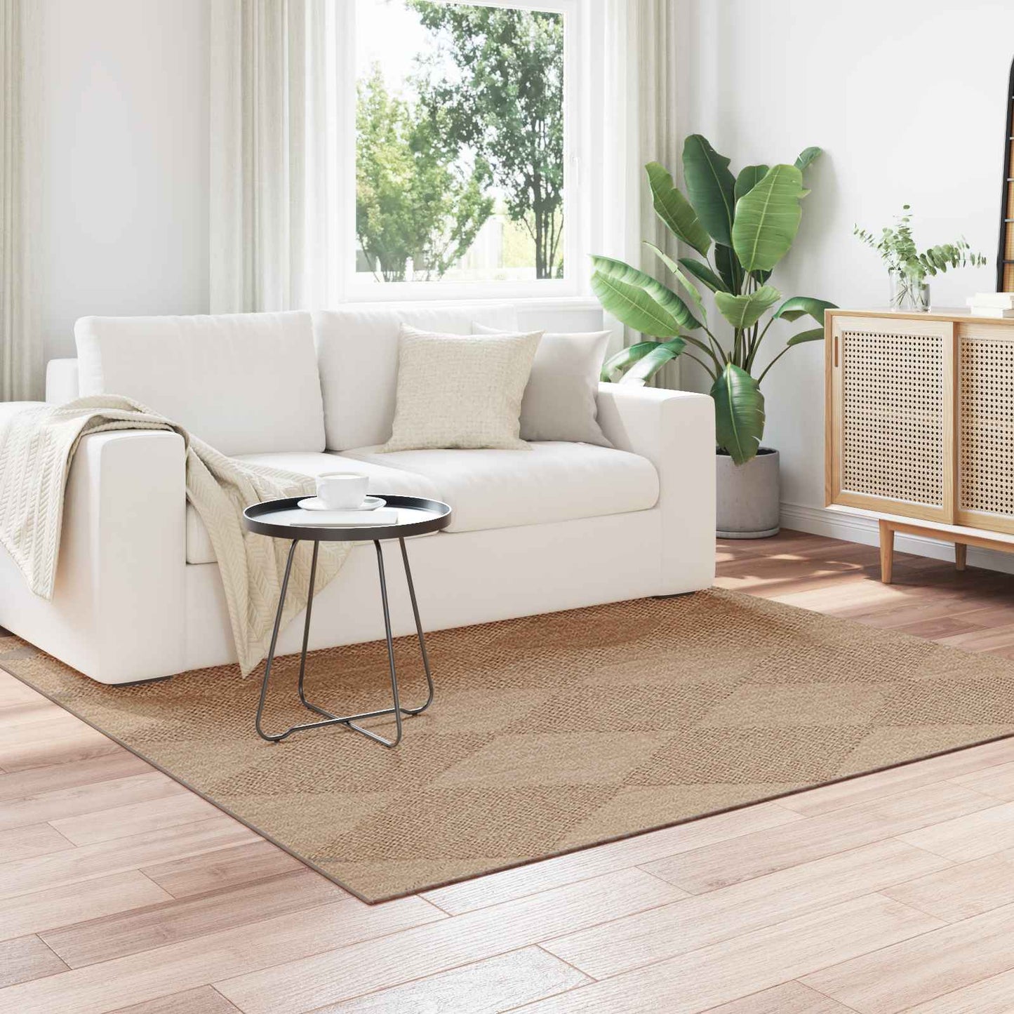 vidaXL Area Rugs Square AGIRA Natural 240 x 240 cm Polyester