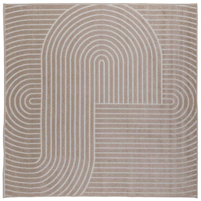 vidaXL Area Rugs Square PALMERAS Beige 120 x 120 cm Polyester