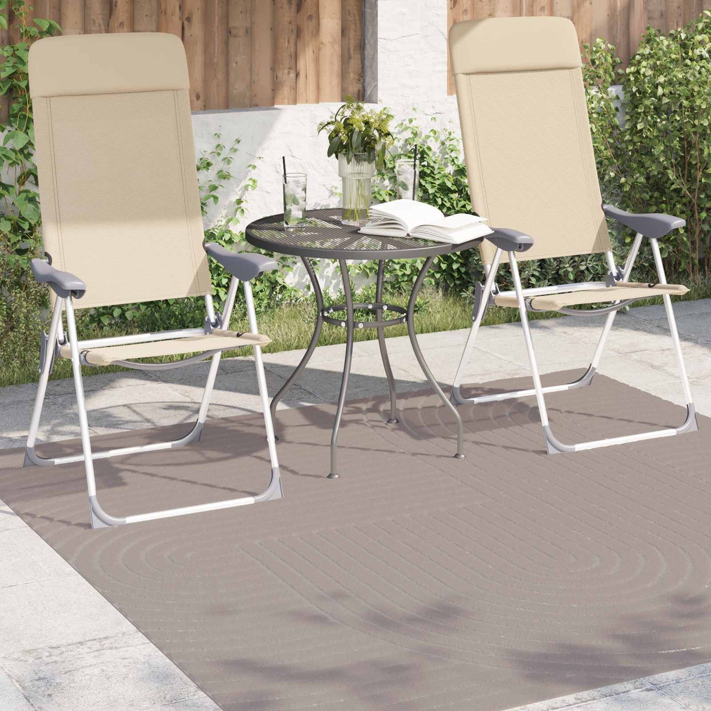 vidaXL Area Rugs Square PALMERAS Beige 200 x 200 cm Polyester