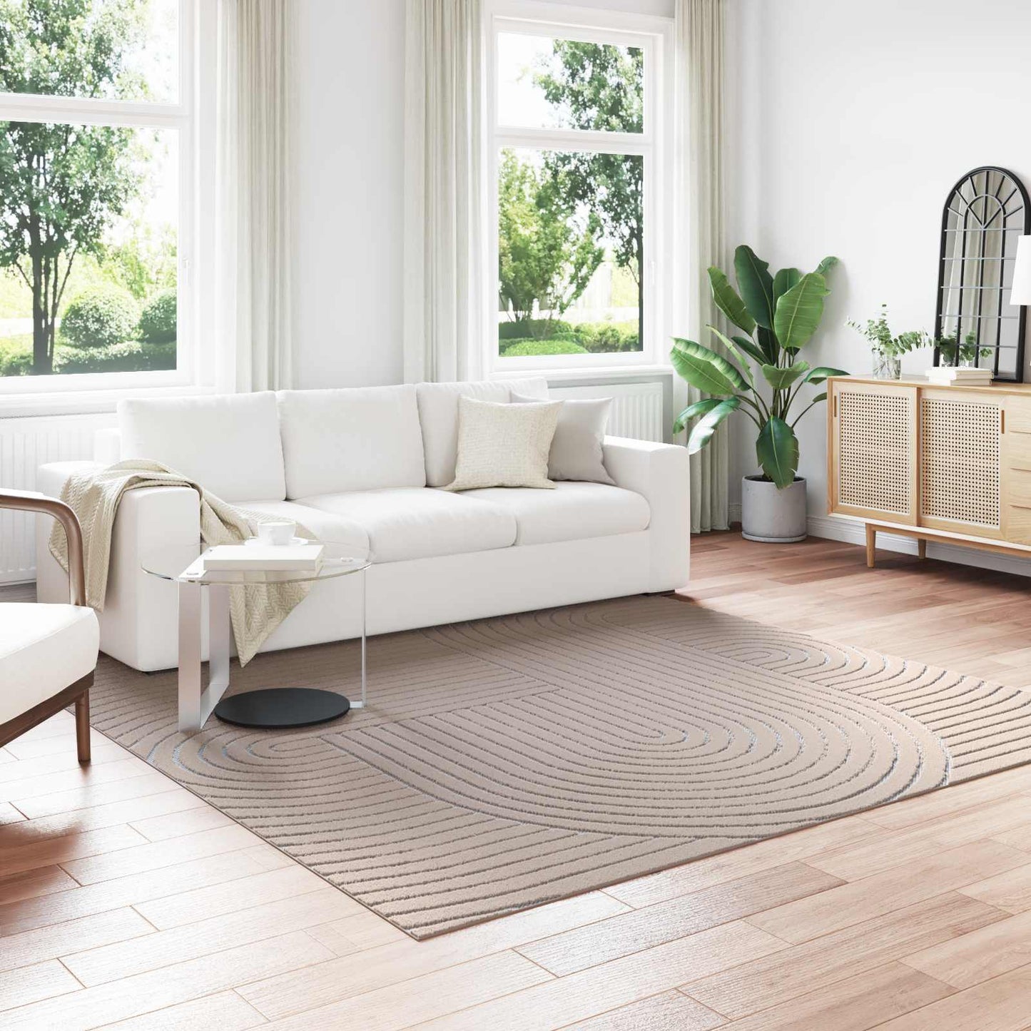 vidaXL Area Rugs Square PALMERAS Beige 240 x 240 cm Polyester