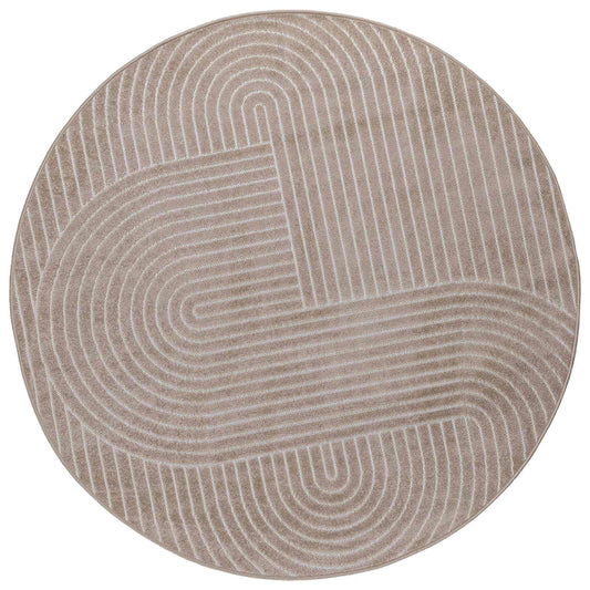 vidaXL Area Rugs Round PALMERAS Beige Ø 120 CM Polyester
