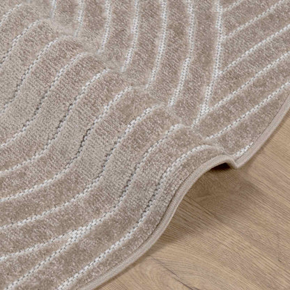 vidaXL Area Rugs Round PALMERAS Beige Ø 160 CM Polyester