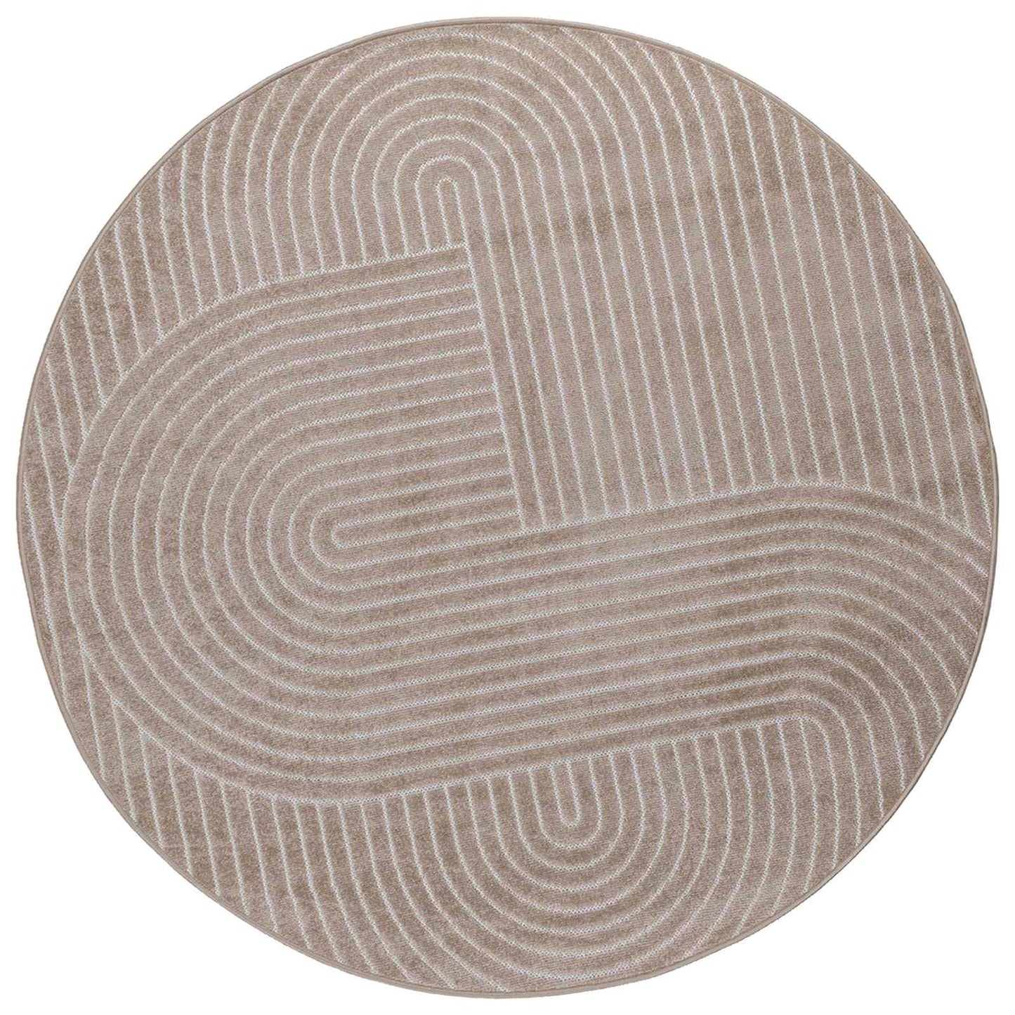vidaXL Area Rugs Round PALMERAS Beige Ø 160 CM Polyester